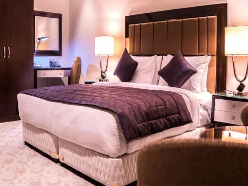 Exterior view of Strato Hotel by Warwick in Doha, a modern hotel offering stylish rooms and convenient city access.